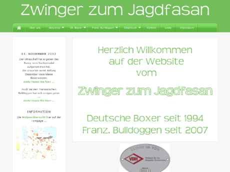 Webdesign Berlin - Deutscher Boxer Züchter zum Jagdfasan