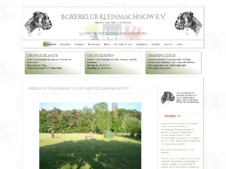 Template & Webdesign für Jimdo - Boxerklub Kleinmachnow e.V.